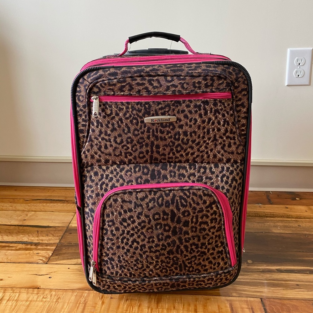 Small Cheetah Print Suitcase